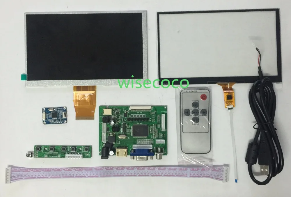 

For Raspberry Pi 1024*600 7 inch LCD Screen Display with Touch Panel Remote Driver Control Board 2AV HDMI VGA