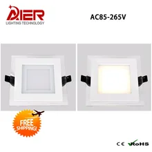 Светодиодная стеклянная панель, потолочный светильник, FedEx,, теплый белый/белый, AC85-265V