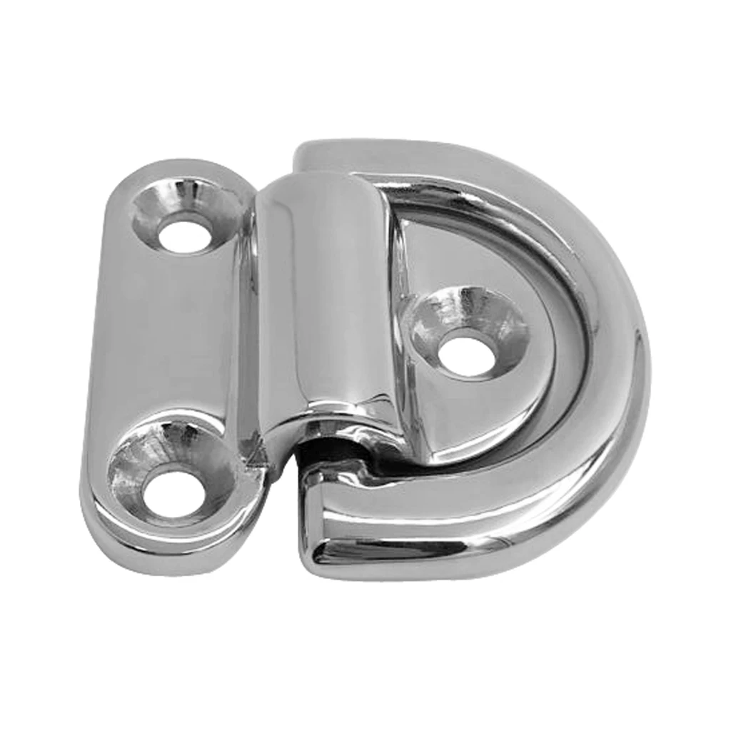 

4pcs D Ring Tie Down Anchor 1/4 - Folding Pad Eye Deck Lashing Rings for Marine Trailer Boat Caravan RV