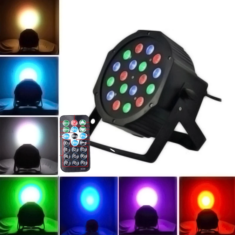 

30X LOT18*3W Brightnes DMX RGB LED Par Light Master-Slave Stand Stage Light LED Par Can DJ Par64 Can Disco Lighting 7CH Remote