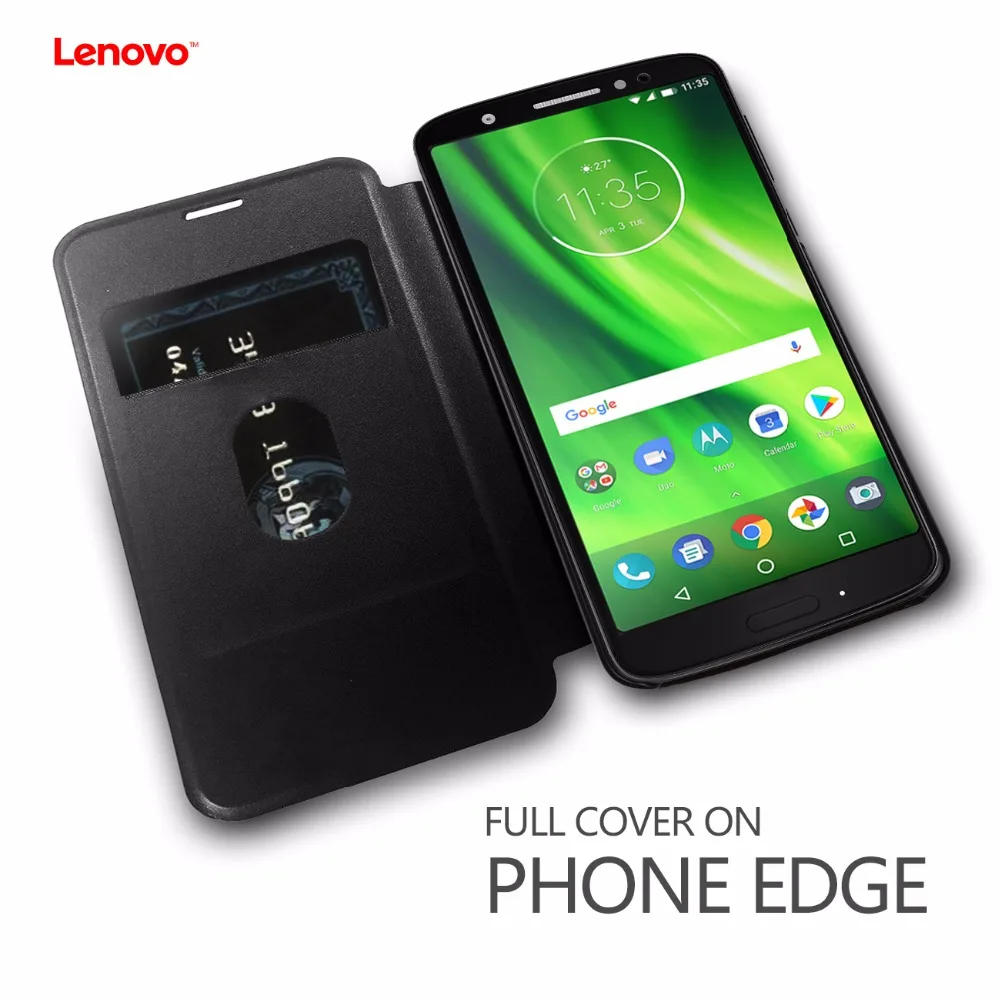 Чехол книжка Lenovo для Motorola Moto G6/G6 Play/E5 Play откидной с отделением карт противоударный