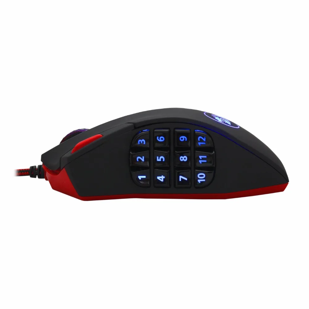 Игровая мышь M901 Redragon MMO, светодиодный RGB 24000 dpi, высокоточная лазерная компьютерная игровая мышь, 18 программируемых кнопок мыши