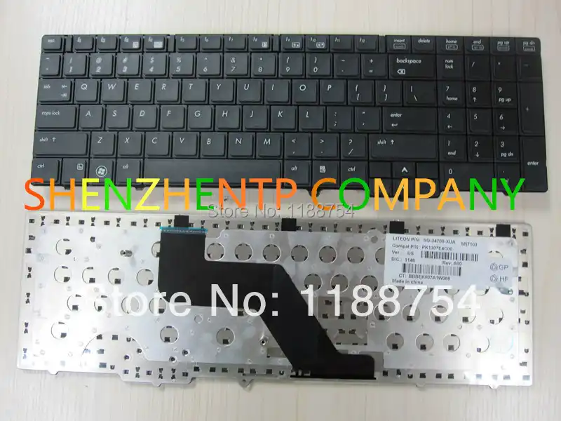 Совершенно новая клавиатура для ноутбука ForHP ProBook 6540b 6545b 6550b сервис США версия черный цвет США Макет без точки - изображение