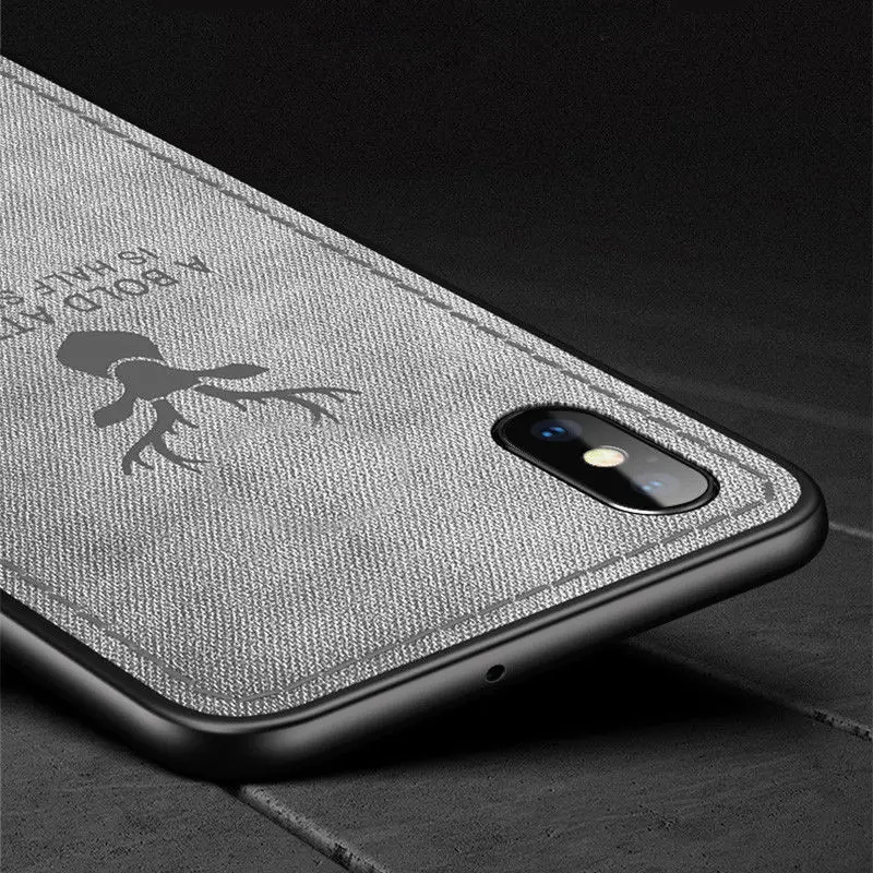 Luxury Canvas Fabric Texture Shockproof Case Cover For iPhone XS Max XR X 7 8 6 6s Plus Retro Back Cover Christmas Gifts
