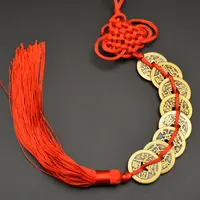 Chinese manual Knot Fengshui Lucky Charms Ancient I CHING Copper Coins Mascot Prosperity Protection Good Fortune Home Car Decor - Image 5