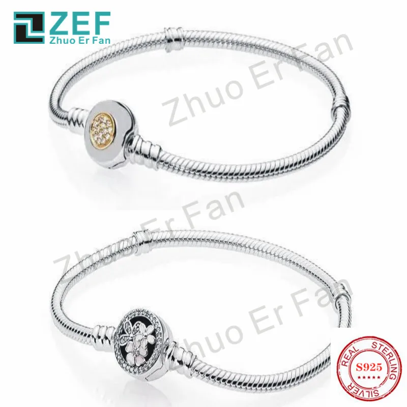 

ZEF pan 925 Sterling Silver Bracelet for women,round Original Classic LOGO Luxury Fashion Women Jewelry Gift