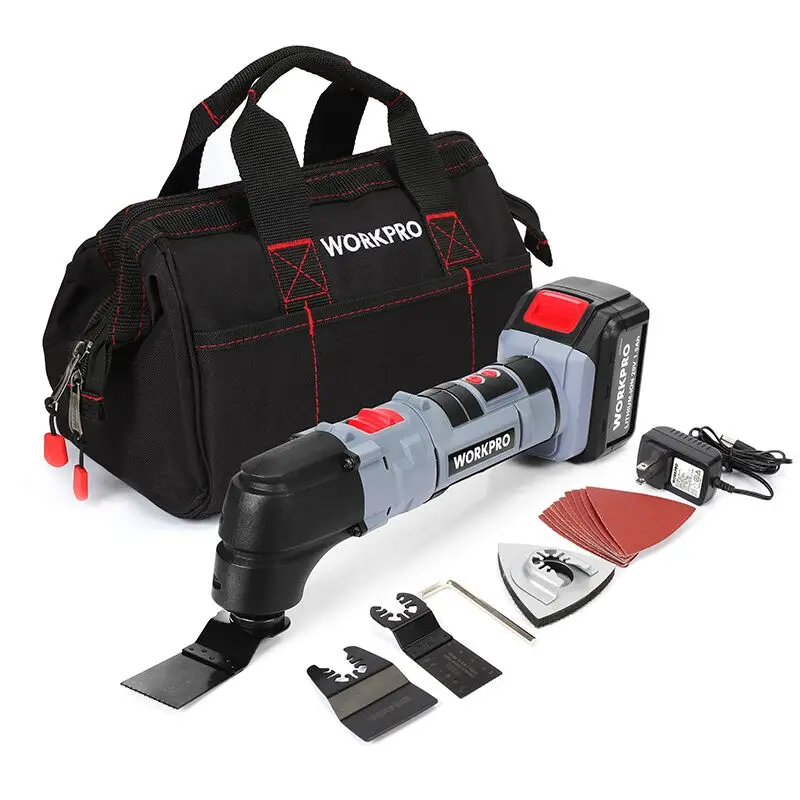 WORKPRO 20V Power Oscillating Tool Set Lithium-ion Multi Power Tools for Home DIY Renovation Tools US Plug Electric Trimmer Saw