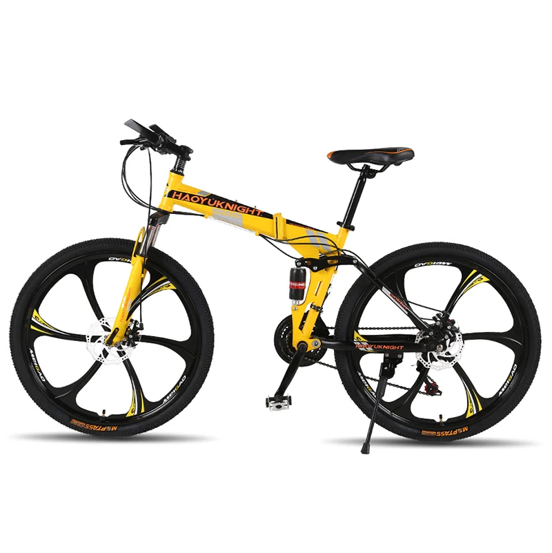 26 Inch 21 Speed Double Disc Brakes Folding Mountain Bikes Off-road BMX Students and Kids Road bicicleta Bicycle | Спорт и