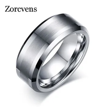 

ZORCVENS Classical 100% Tungsten Carbide Ring for Men Wedding Jewelry No Rust dropshipping