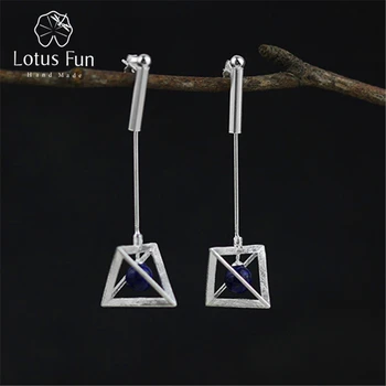 

Lotus Fun Real 925 Sterling Silver Natural Original Handmade Fine Jewelry Creative Lamps Dangle Earrings for Women Brincos