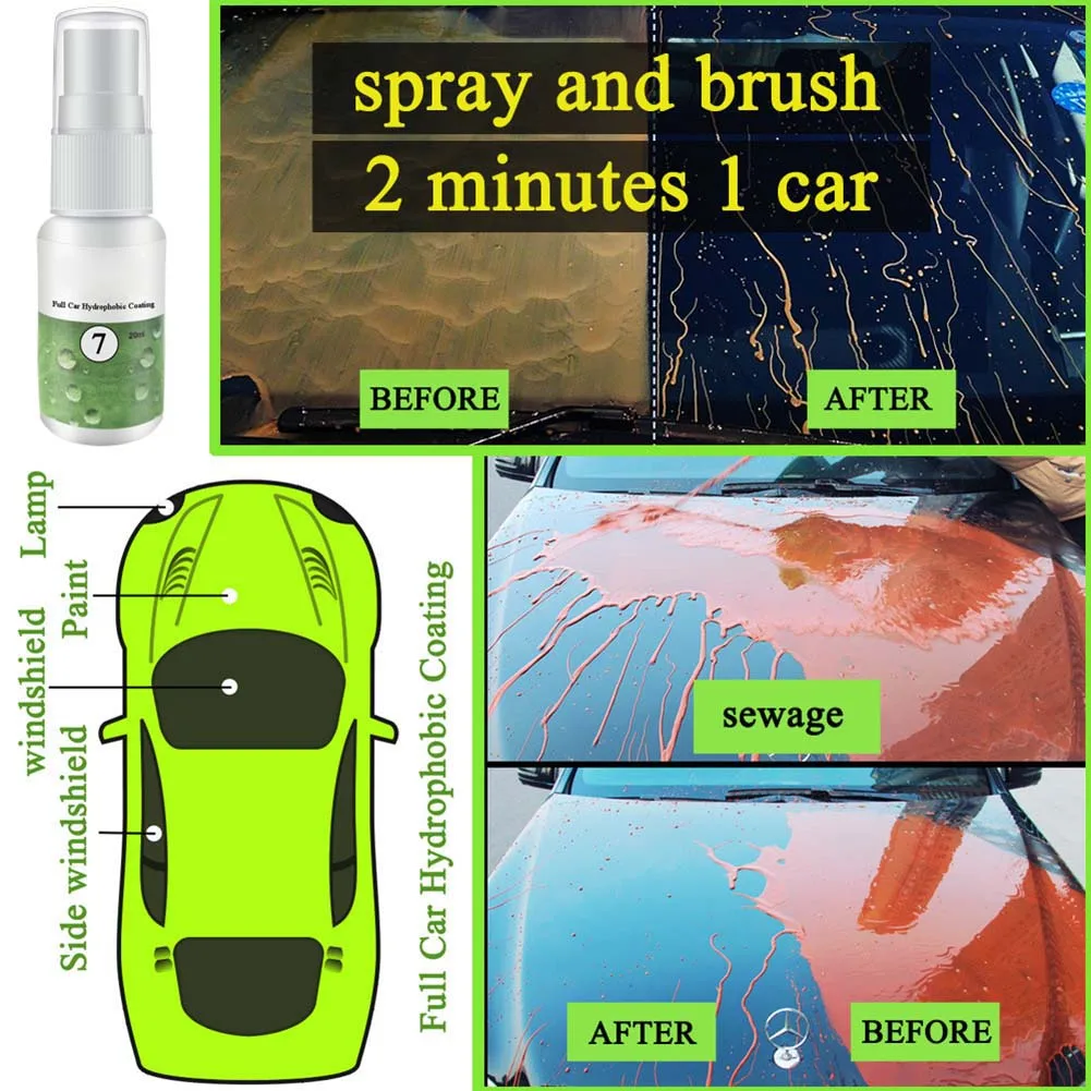 HGKJ 7 Full Car Hydrophobic Coating Windshield Paint Waterproof Liquid Glass for Car Paint Glass