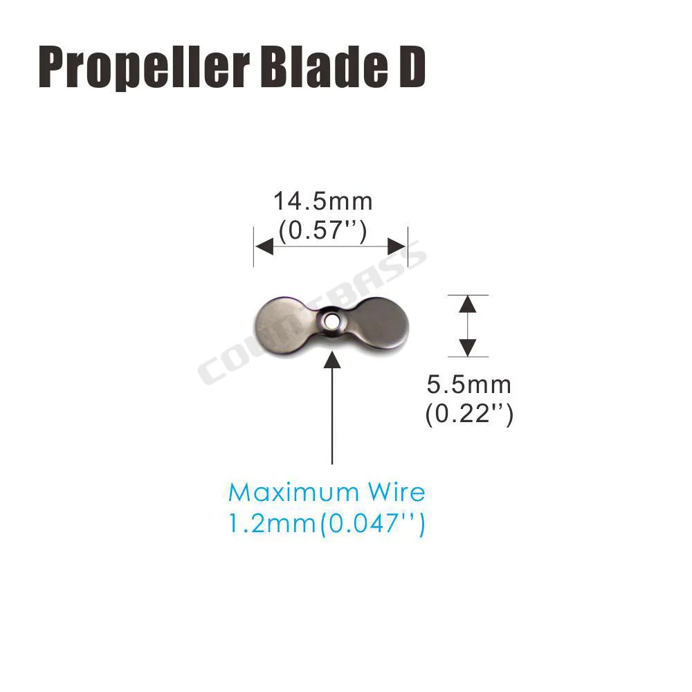 50pcs Propeller Blade, Stainless Steel, DIY Topwater wooden