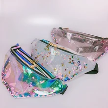 Летняя панк леди девушка Радуга ПВХ лазерная прозрачная набедренная сумка пакет женский кошелек Грудь Сумка Девушки Желе Пояс пляжная сумка