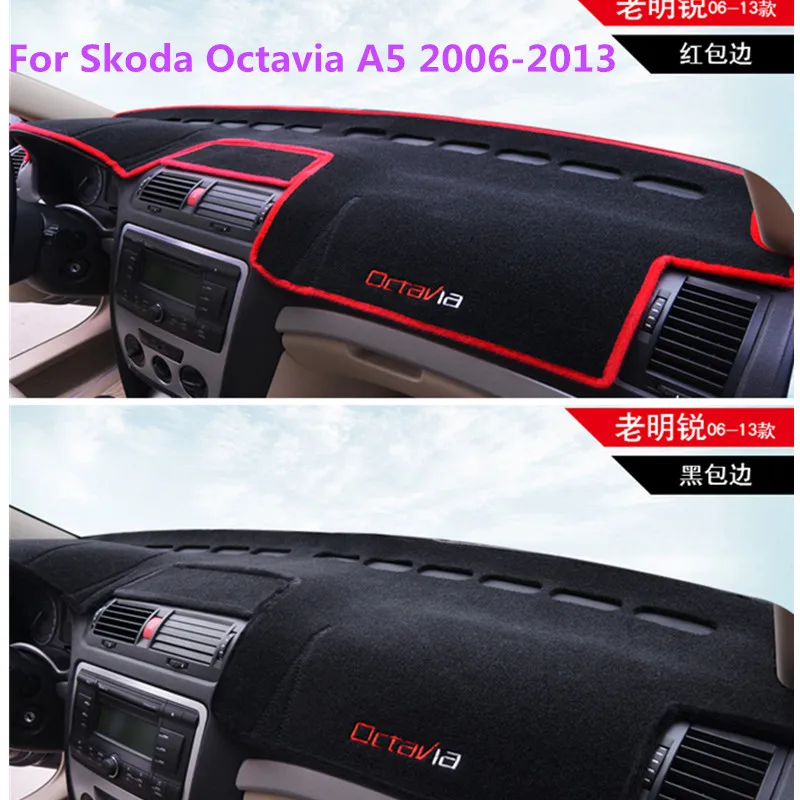 

Car Dashboard Cover Mats Avoid Light Pad Instrument Platform Desk Carpets For Skoda Octavia A5 2006-2013 Auto Accessories
