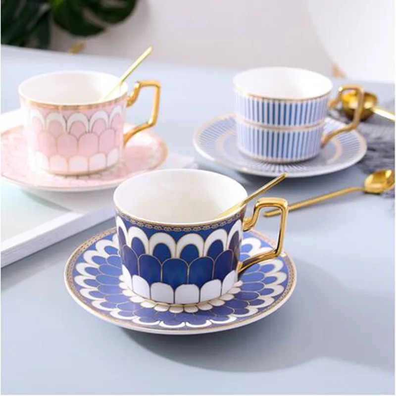 

Tea Cup And Saucer Porcelain Classical Design Mug Coffee Mug Art Design milk mug 200ml