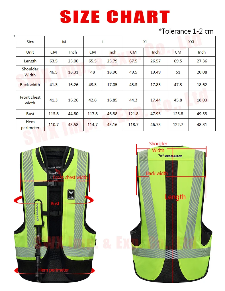 JDAR02 Size