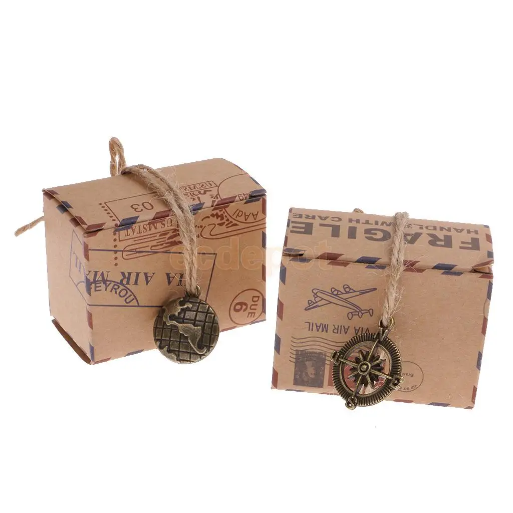 100 шт винтажные коробки для конфет из крафт-бумаги, подарочные коробки, свадебные подарки