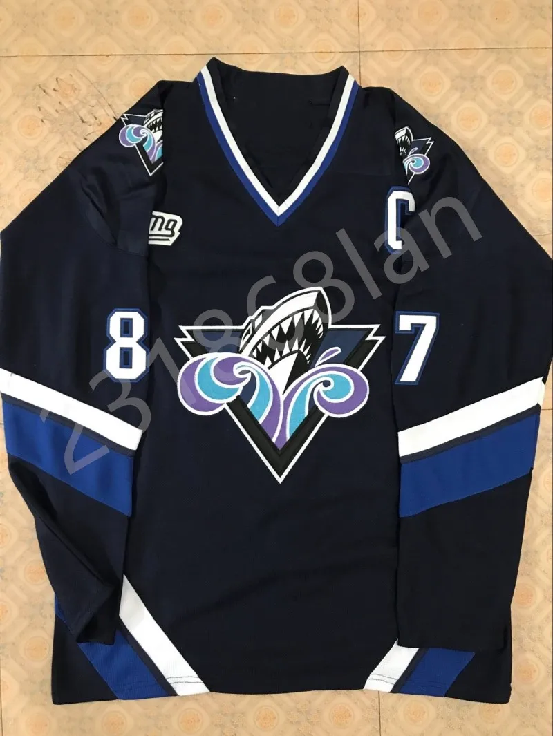 Rimouski океанические Пингвины Александр брунет #87 черный Sidney Crosby SgnedI вышитый
