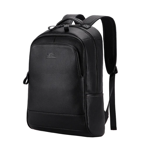 Бренд, натуральная кожа, мужские рюкзаки, модные, Настоящая Натуральная кожа, студенческий рюкзак для мальчика, роскошная сумка для компьютера, ноутбука - Цвет: Черный