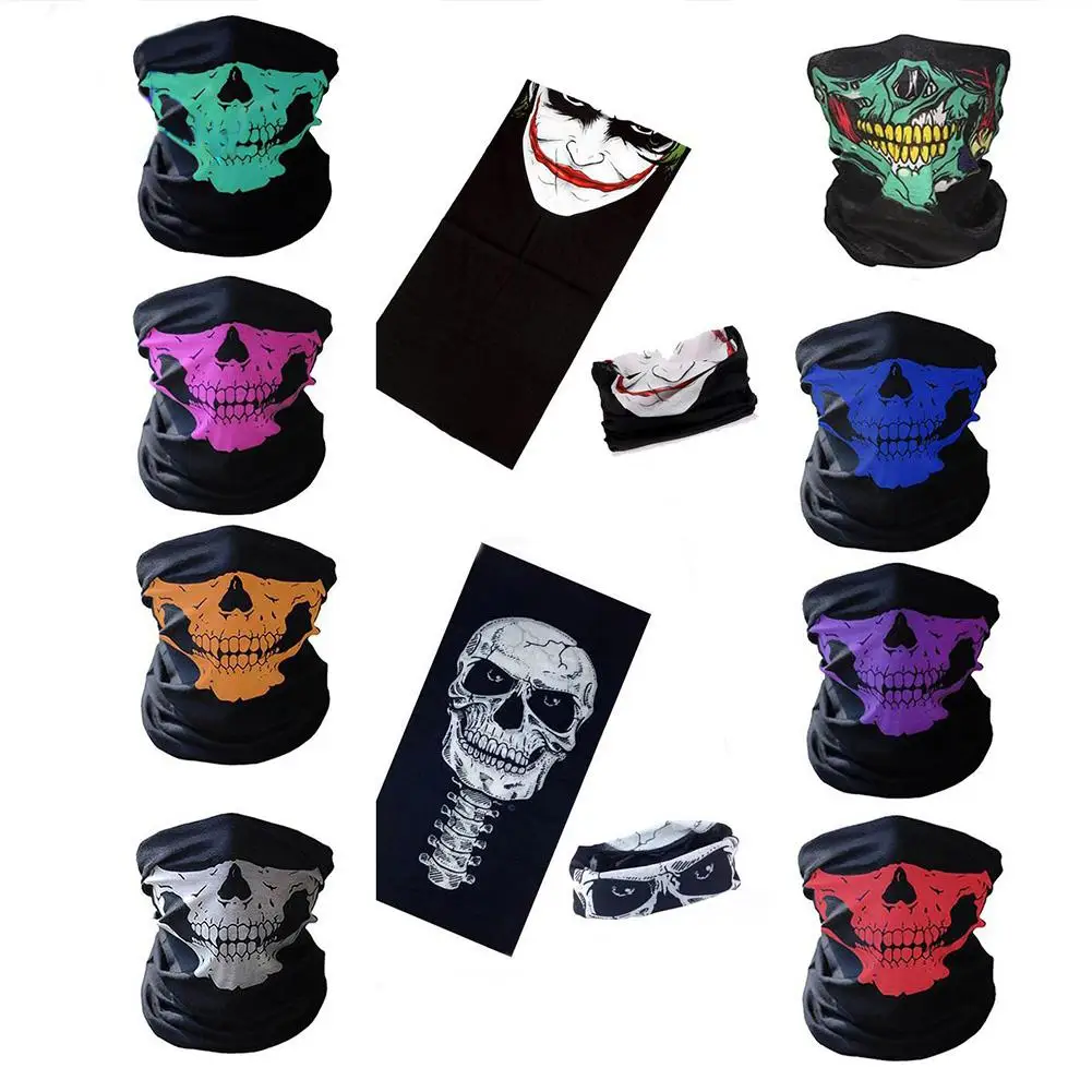 

Mounchain Multi-purpose Skull-head Pattern Magic Scarf Variable Seamless Turban Mask Halloween Bandana Hunting Cycling Fishing
