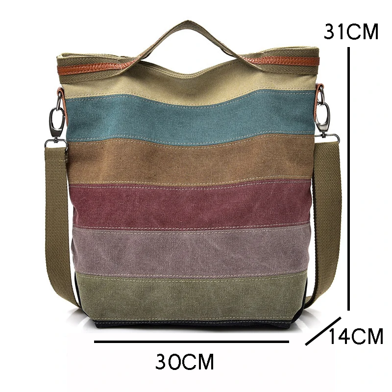 

EXCasual Hand Bags for Women High Quality Canvas Crossbody Bag Patchwork Big Capacity Handbag Sac A Main Multi Use