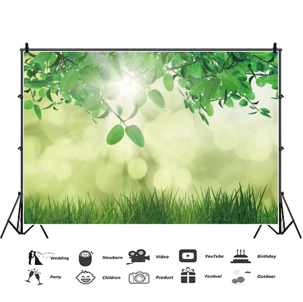 Laeacco Spring Green Leaves Grass Light Bokeh Baby Natural Scene Photographic Backgrounds Photography Backdrops For Photo Studio Laeacco Spring Green Leaves Grass Light Bokeh Baby Natural Scene Photographic Backgrounds Photography Backdrops For Photo Studio
