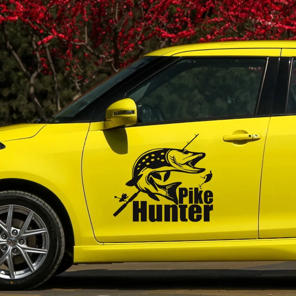 Cunymagos Car Styling Fashion Hunter Pike Fishing Bite Car Stickers Accessories Motorcycle Stickers Car Styling 25.4cm22 (6)