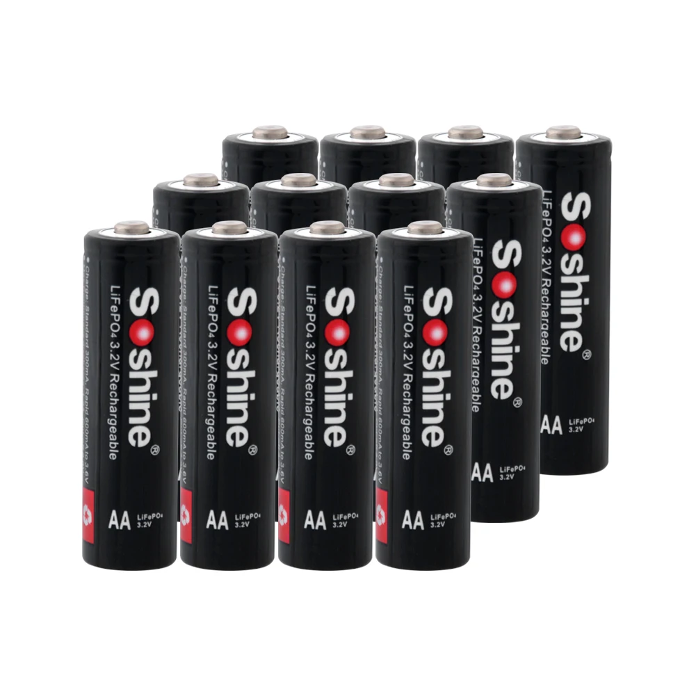 Soshine 700mAh 14500 AA LiFePO4 Li-Po Lithium Battery 3.2V rechargeable Batteria batteries Industrial use For LED Torch Toys