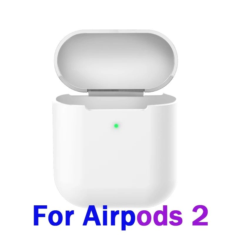 Беспроводной чехол для наушников с Bluetooth для Apple Airpods 2, беспроводное зарядное устройство, мягкий силиконовый чехол для Airpods, защитный чехол - Цвет: 02