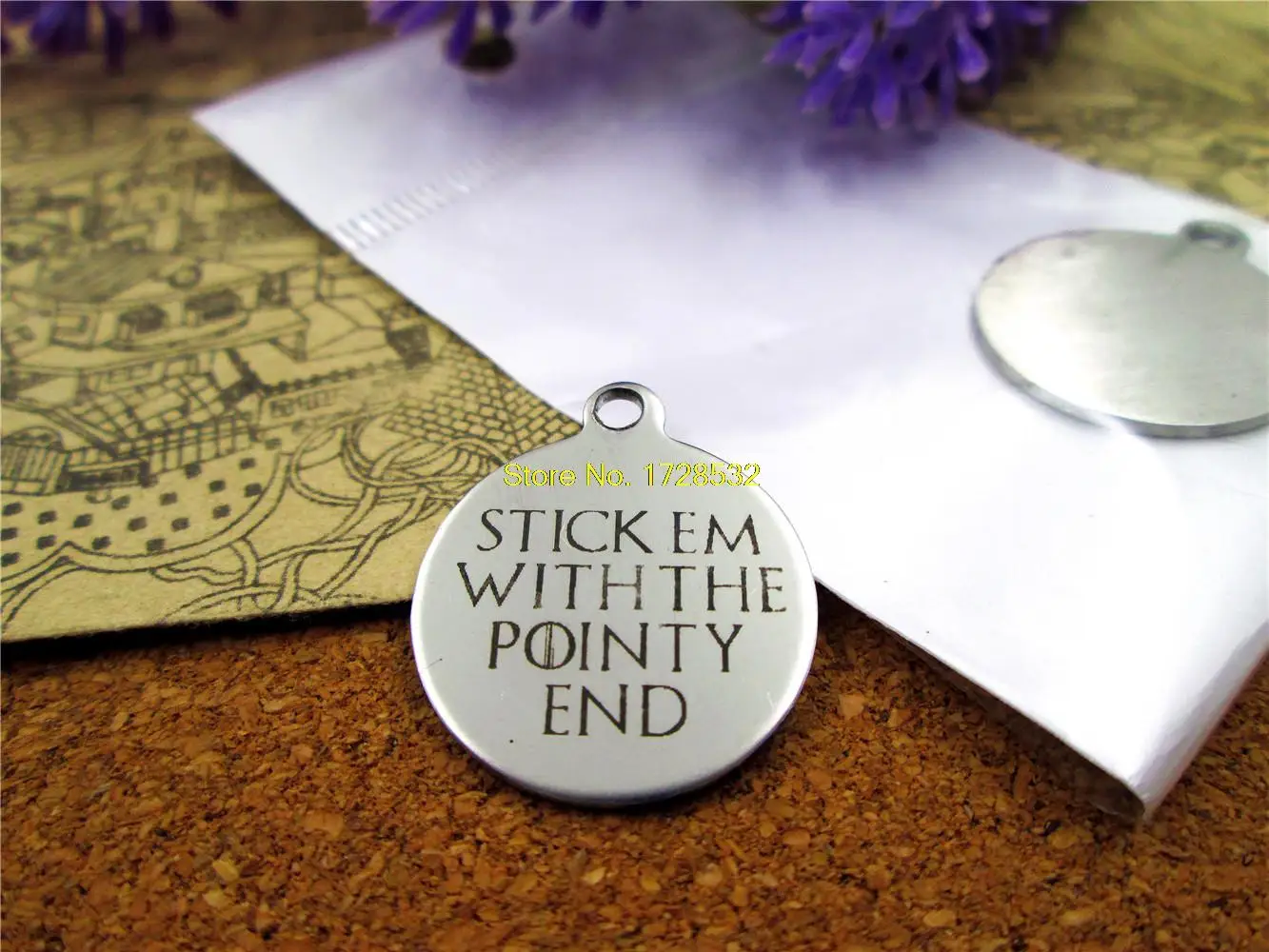 

10pcs-stainless steel Charms "STICK EM WITH THE POINTY END" DIY Charms Pendants for necklace/bracelet/keychain DIY jewelry