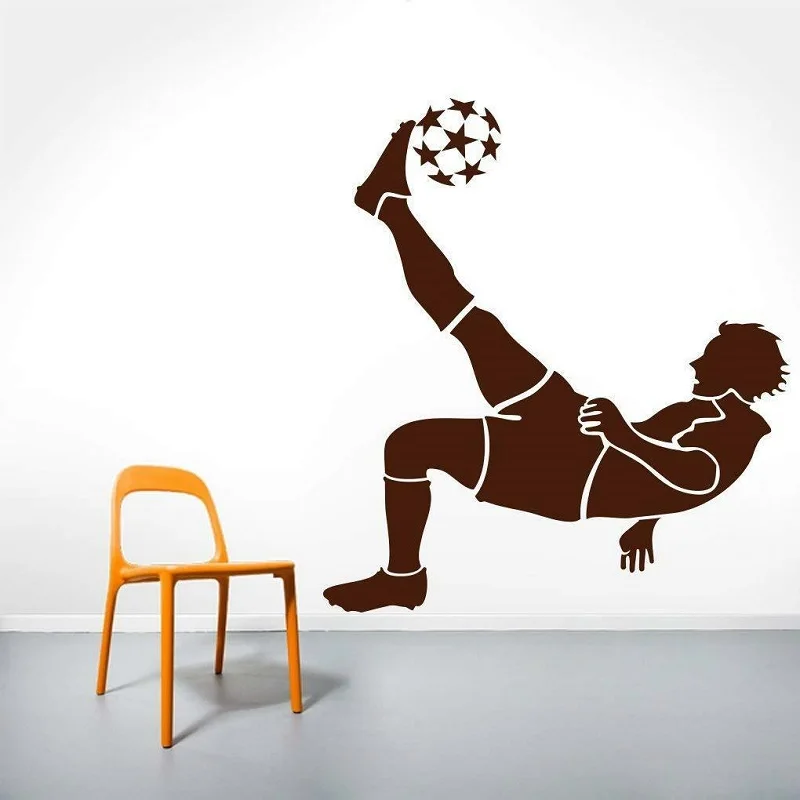 

Wall sticker football player design PVC vinyl detachable home decor decal, football fan, boy room decoration ZQ28