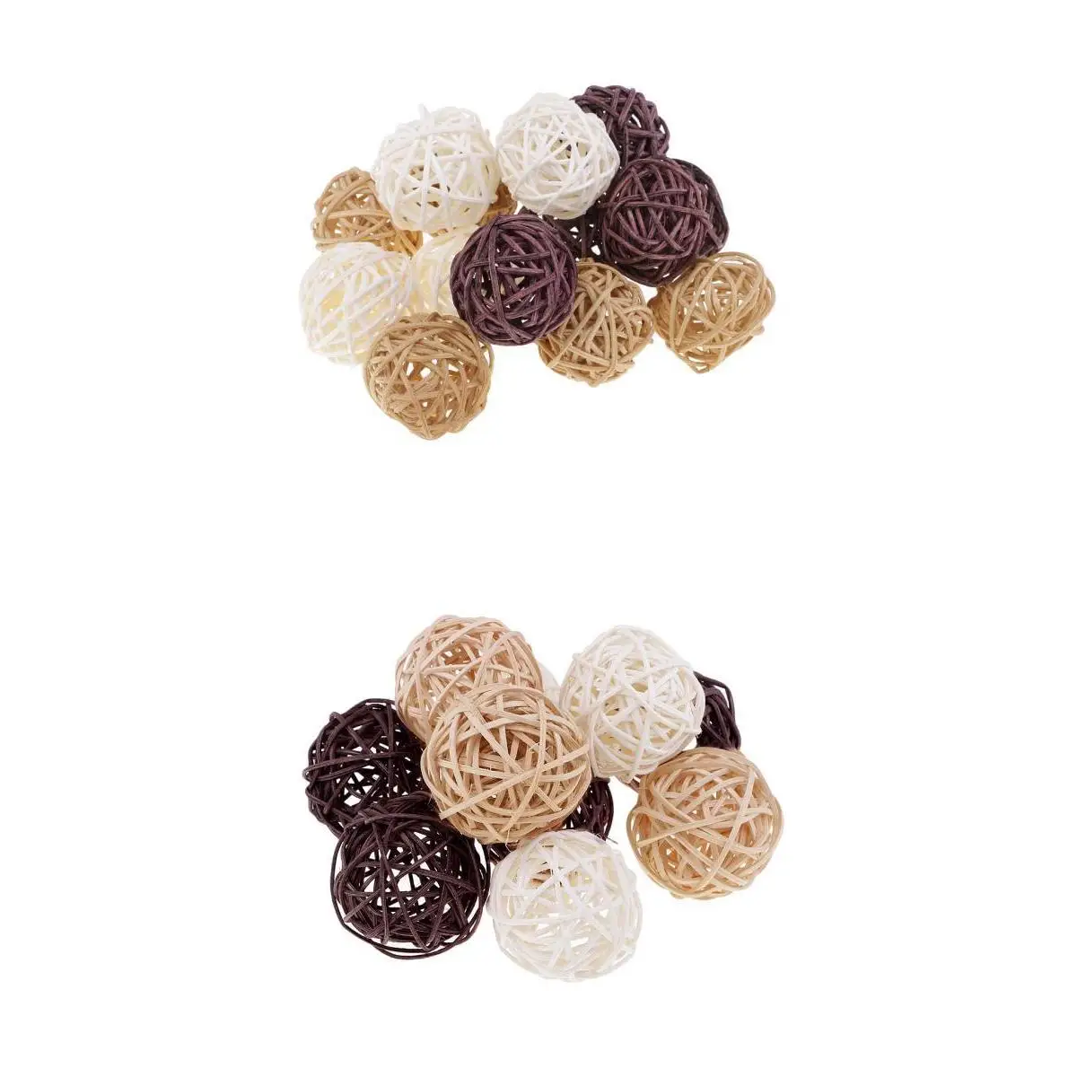 Mixed Rattan Wicker Ball Wedding Decorations Ornaments 3/5cm for Christmas Party