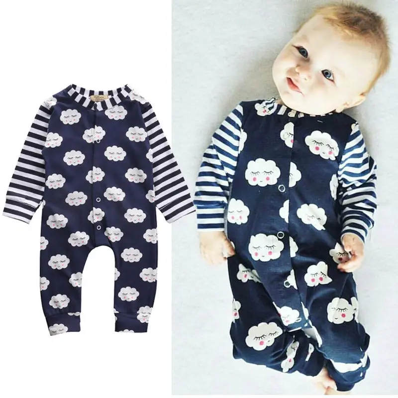 

Cute Newborn Infant Baby Boy Girl Clothes Long Sleeve Cotton Cloud Bebes Romper One Pieces Jumpsuit 0-24M