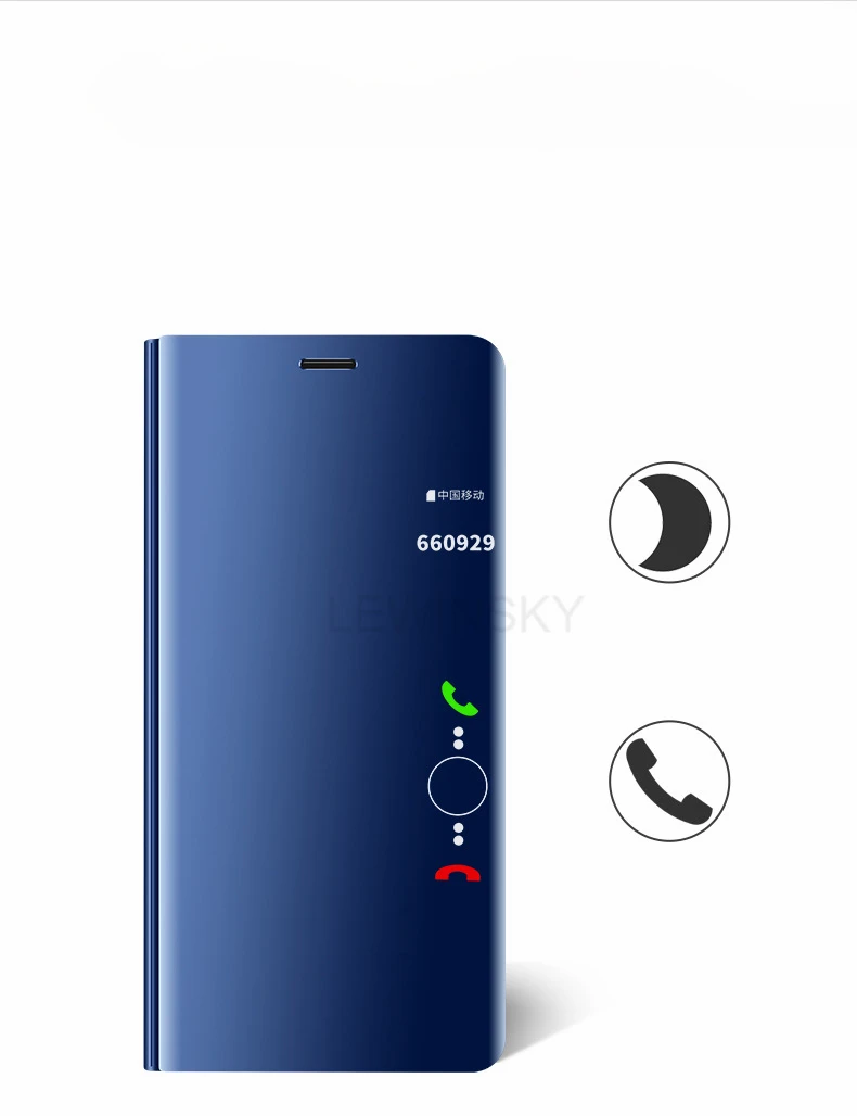 Умный зеркальный флип чехол для телефона Huawei Y7 Y6 Y9 Y5 Prime Lite 2018 2019 Honor 7C 7A Pro Holly 4 Plus