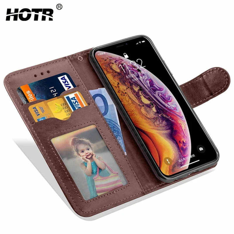 Винтажный чехол из искусственной кожи для iphone X XS XR Max 7 8 plus полностью защитный