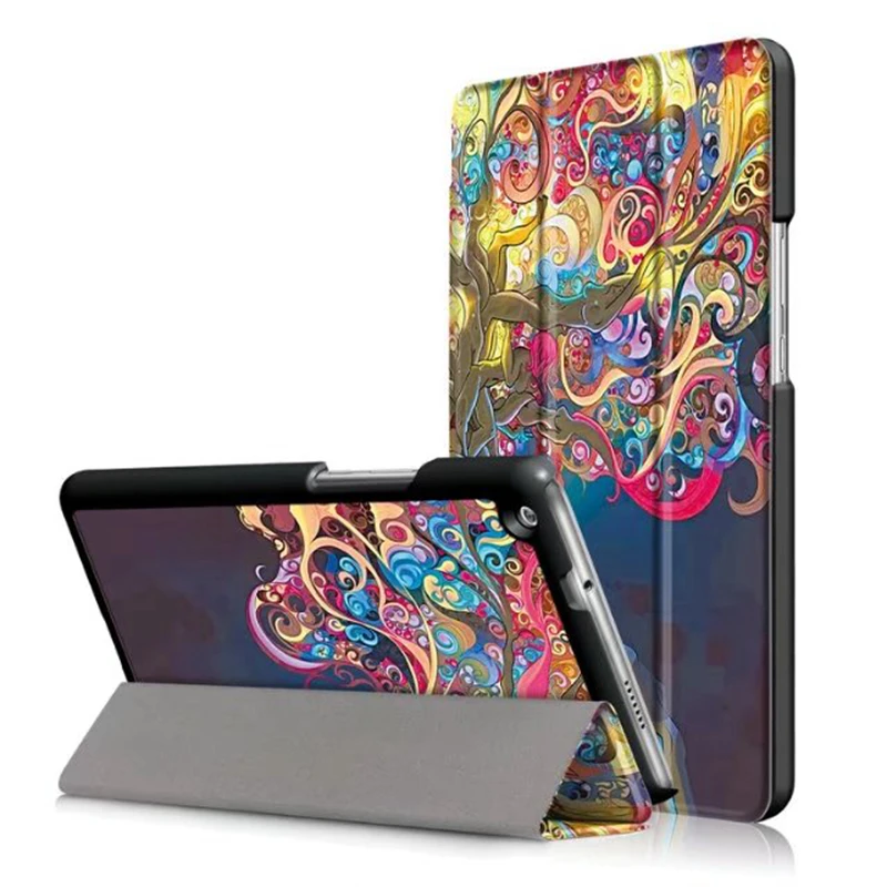 

For Huawei Mediapad M3 Lite 8.0 M3 Youth 8.0 inch Case Painted Print PU Leather Stand PU Cover Funda Case +Film+Stylus Pen