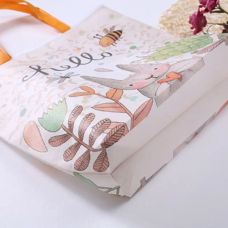 Мультяшная Милая Нетканая Подарочная сумка кролик сверхмощная продуктовая сумка хозяйственные сумки 39x12x41 см