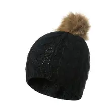 Sanwood/8-Форма искусственный мех мяч вязаная шапка Кепки осенне-зимняя теплая шапка унисекс Выходная шляпа