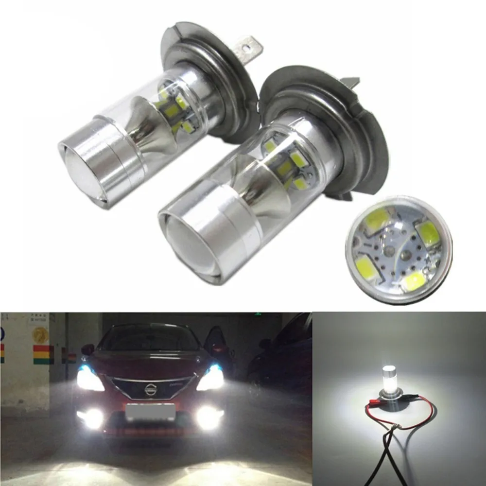 

Good Quality 1 Pair 60w 2323 6000k 12SMD White H7 High Power Led Car Fog Running Light Bulbs Car Styling Lights Automobiles Bulb