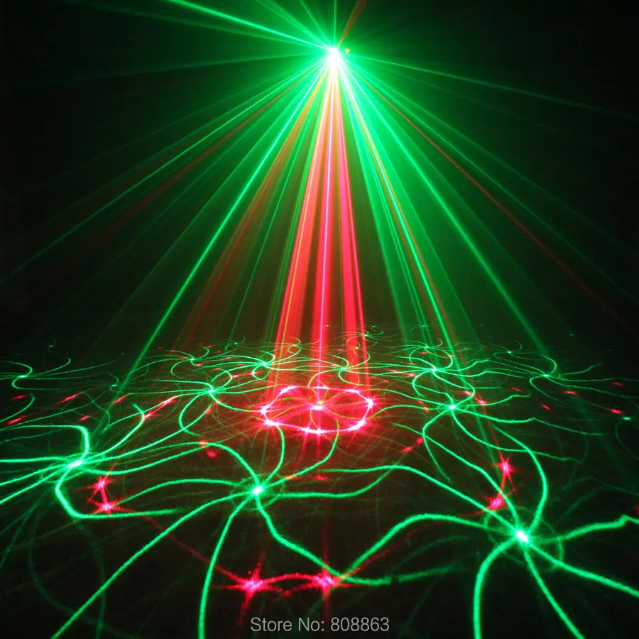 Eshini Мини синий светодиод R & G лазерный 24 узор проектор DJ оборудование клуб диско бар Рождественский свет Танцевальная вечеринка