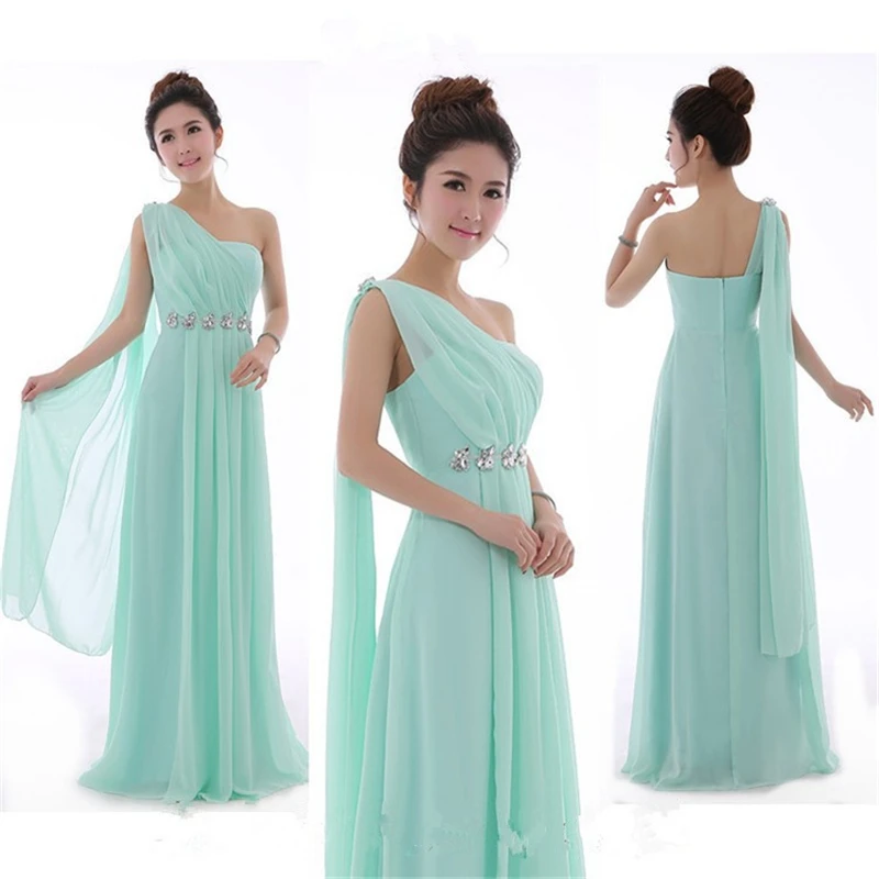 Aliexpress com Buy Long Mint  Green  Bridesmaid  Dress  One  