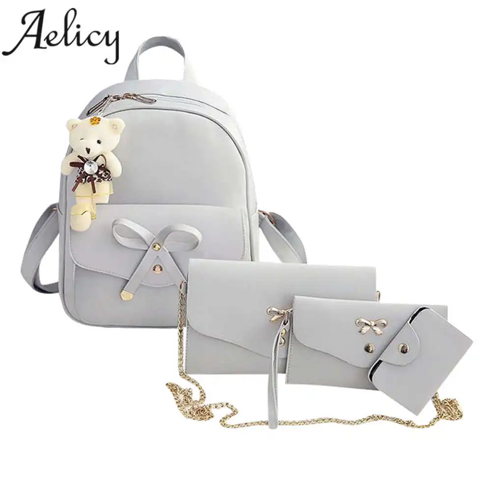 Aelicy, 4 комплекта, роскошный рюкзак, женские сумки через плечо, четыре штуки, сумка через плечо, женские сумки известных брендов, Модные Винтажные рюкзаки