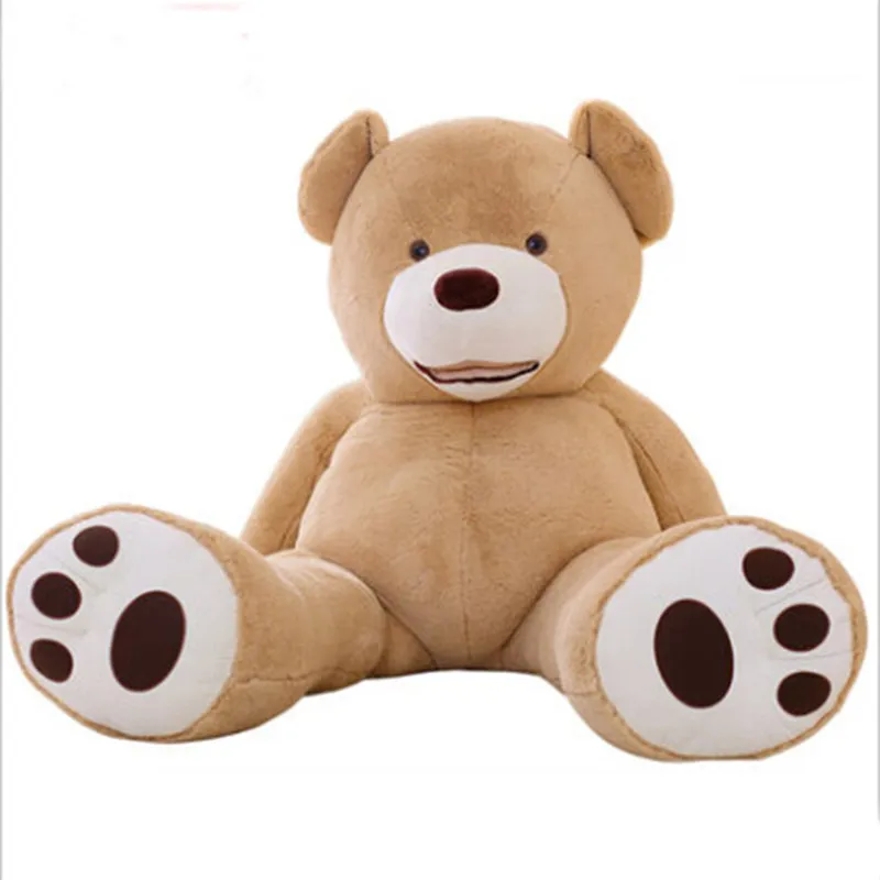 Плюшевый медведь, огромный Американский гигантский медведь, кожа, плюшевый медведь, пальто хорошего качества, мягкая игрушка для девочек - Цвет: light brown