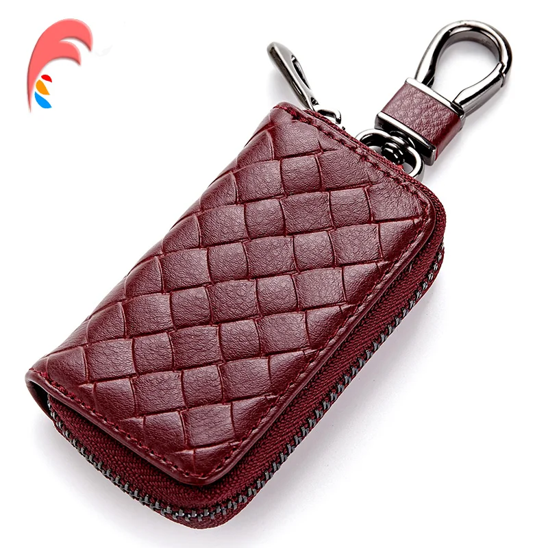 

MIUMOFOX Men Genuine Cow Leather Bag Car Key Wallets Fashion Women Housekeeper Holders Black Coffee Key Coin Wallet purse