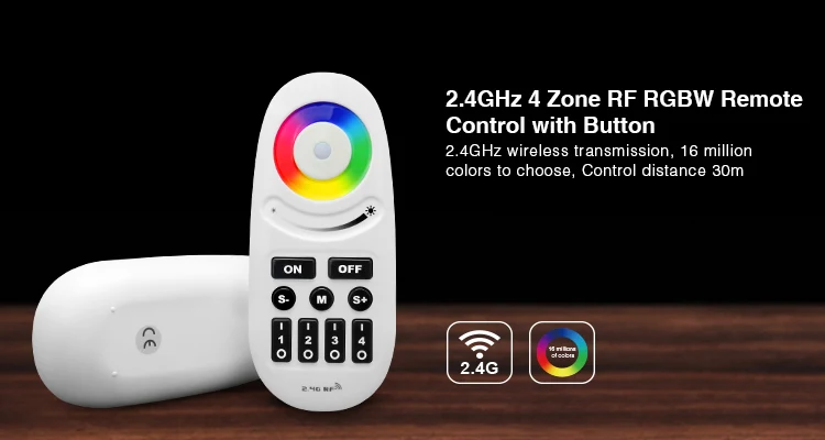 

Mi.Light 2.4G RF 4-Zone Wireless Touch Screen RGBW LED Remote Controller Dimmer FUT095 for RGBW LED Bulb or LED Strip Light Tape
