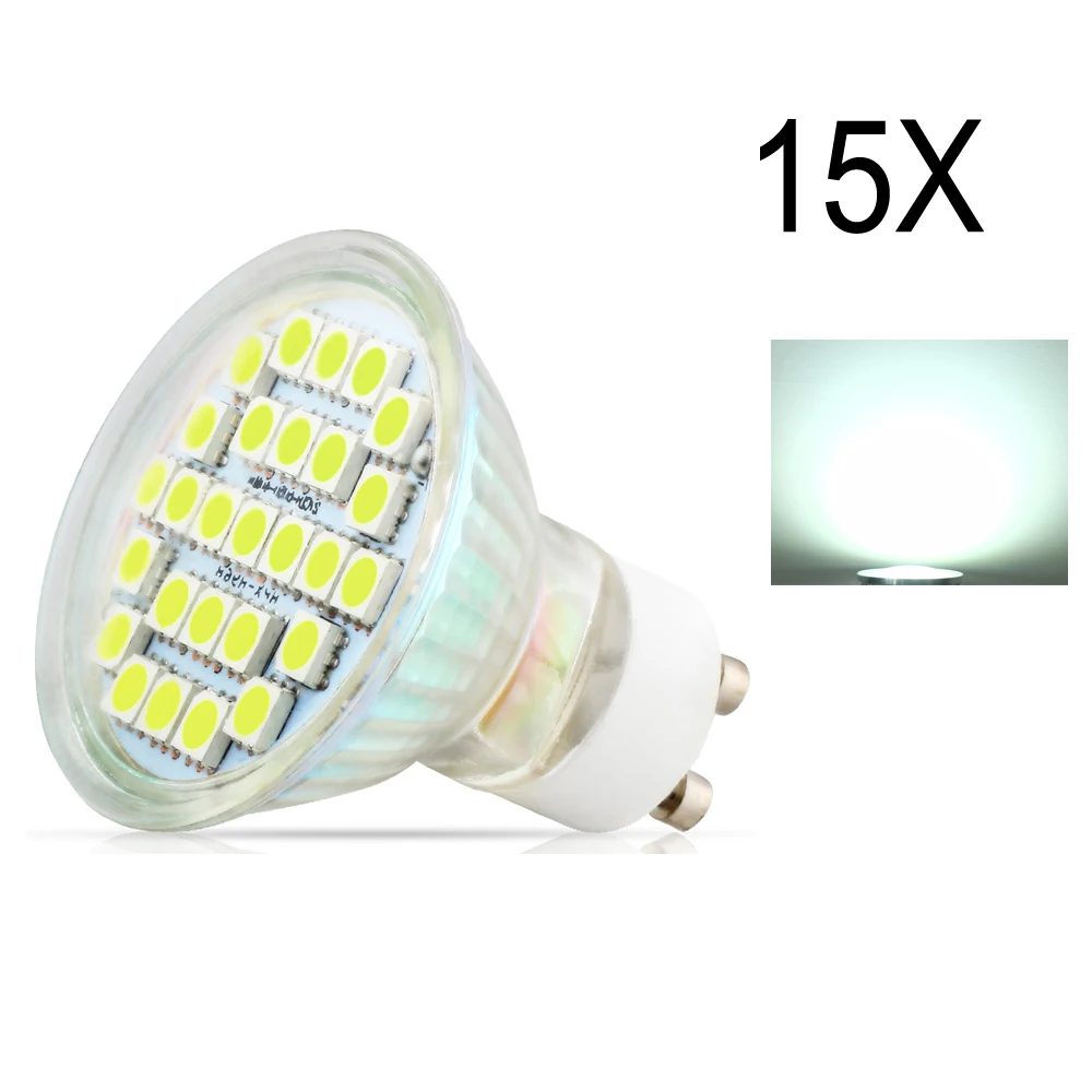 15x3.5 Вт 5050 LED GU10 ac220v-240v светодиодный прожектор лампа для домашнего лампада лампа Теплый/холодный белый Светодиодный лампочки с Детская