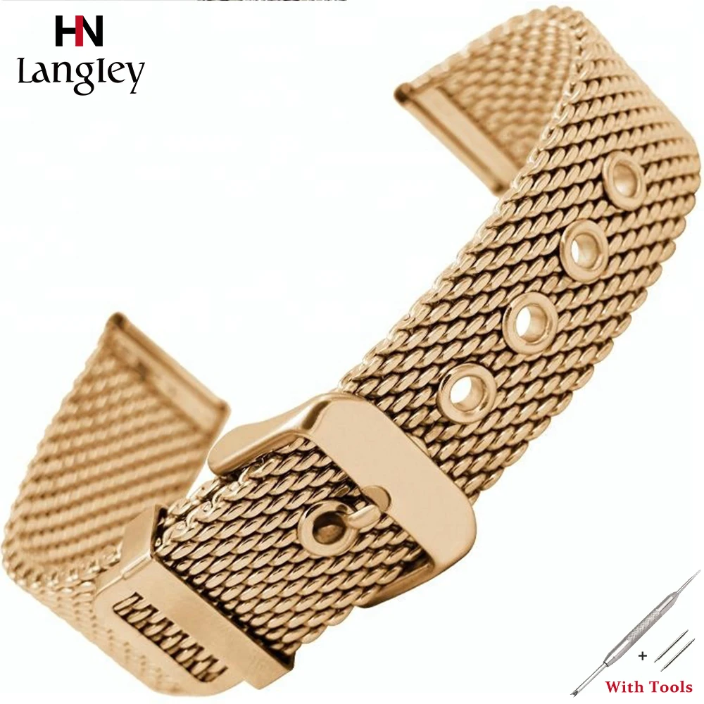 

Stainless Steel Coarse Mesh Milanese Strap For Men Women Wristwatch Bands Watches Accessories Watchbands 20mm/22mm/24mm 2019 New