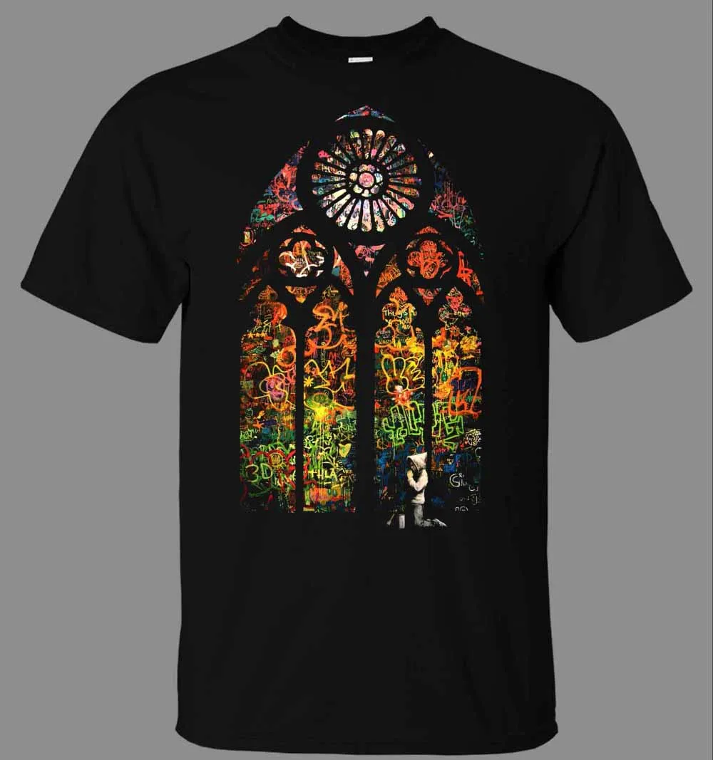 2019 новейшие модные топы Летняя крутая забавная футболка Vetrata Colorata Bansky t-Shirt-Direttamente Da Rivenditorefunny t shirts