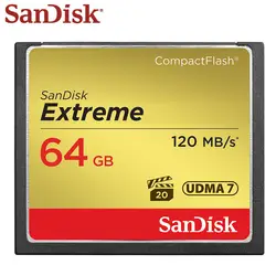 100% Оригинальные SanDisk Extreme карты памяти 64 ГБ 4 К Full HD Макс читать Скорость 98 м/с флэш-карты CF карты для цифровых Камера
