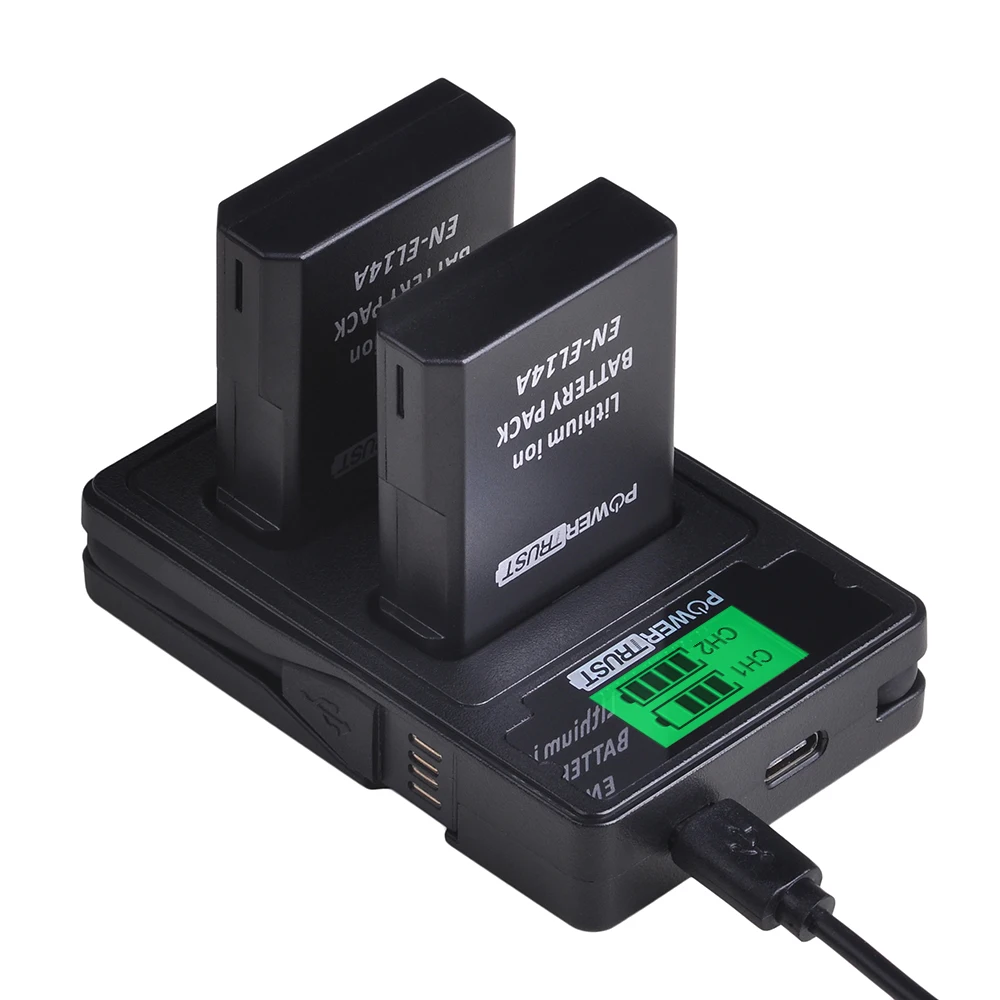 Vente 2x1500 mAh EN EL14 EN EL14 EN EL14a batterie + LCD double chargeur pour Nikon P7800, P7100, D3400, D5500, D5300, D5200, D3200, D3300, MH 24